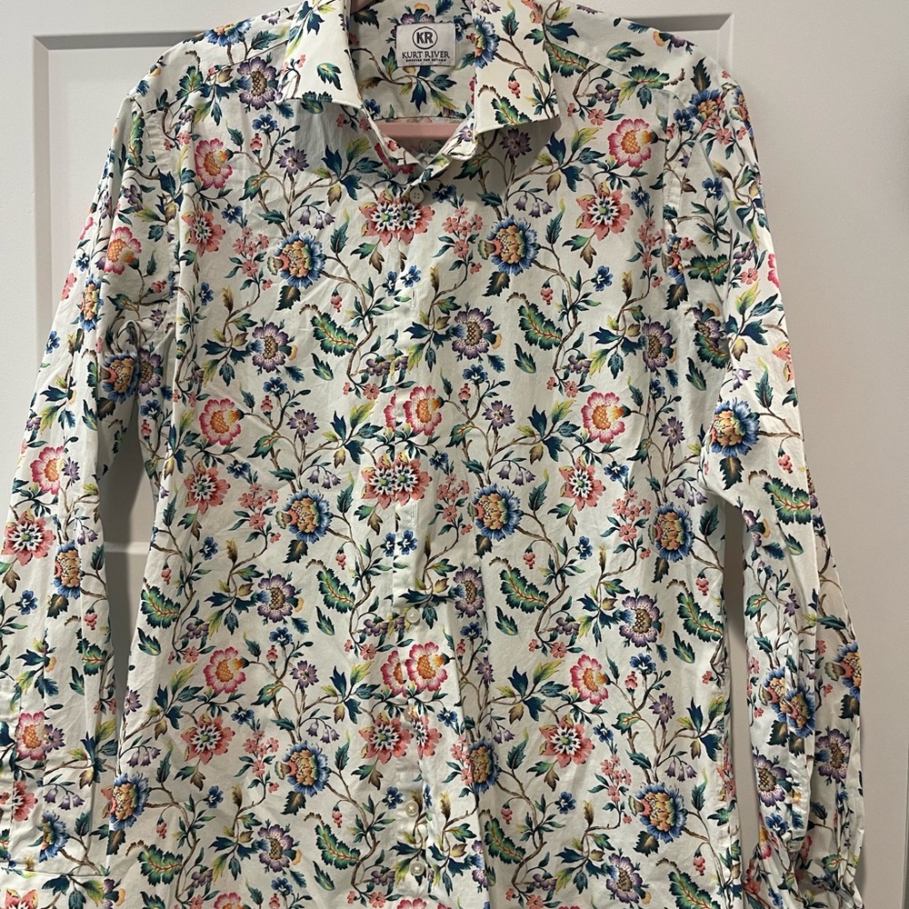 Men's Floral Long Sleeve Shirt by Kurt River